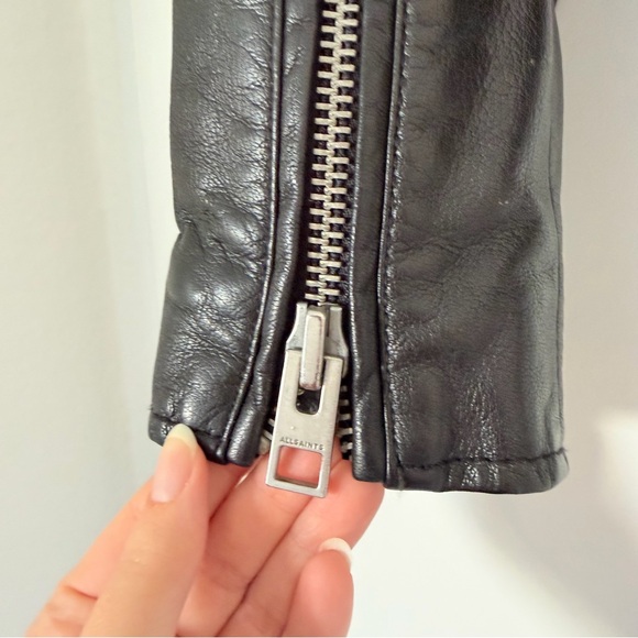 ALL SAINTS BLACK BALFERN LEATHER BIKER JACKET - EUC! - Picture 11 of 13